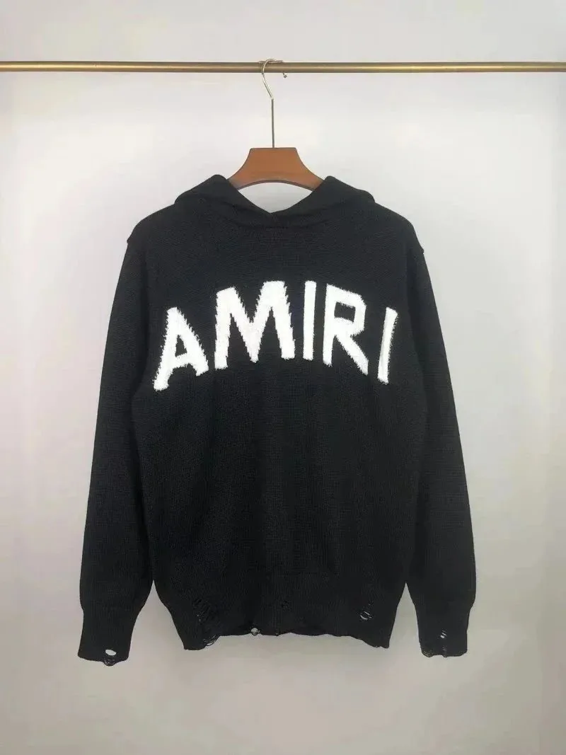 Letter Jacquard Distressed Crewneck Sweater — Photo 10