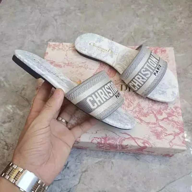 Dior Christian Dior Paris Embroidered Slides — QC