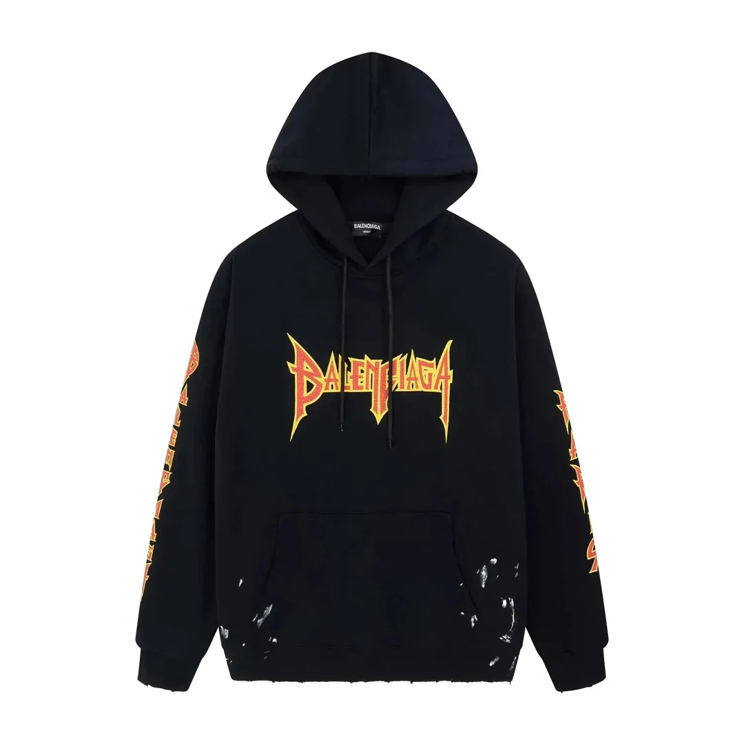 Balenciaga Paris Graffiti Logo Hoodie White — photo 7