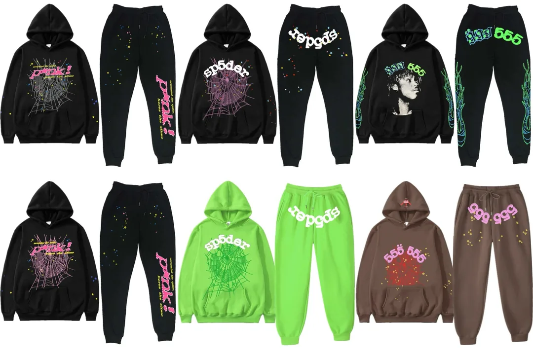 Sp5der Print Hoodie Set
