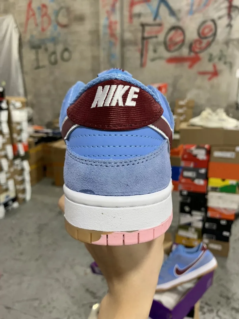 Nike Dunk Low Blue Platform Leather Dad Shoes — QC