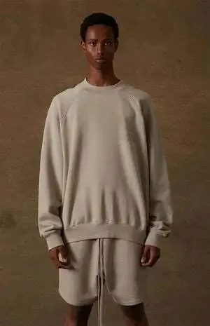 Essentials Black Flocked Crewneck Sweatshirt — Photo 10