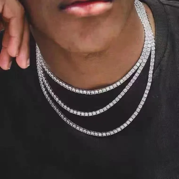 Rhinestone Tennis Chain Necklace — Photo 6