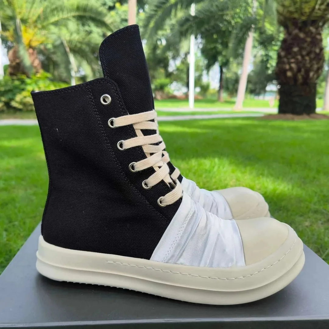 Rick Owens Ramones White Canvas High-Tops — Photo 10