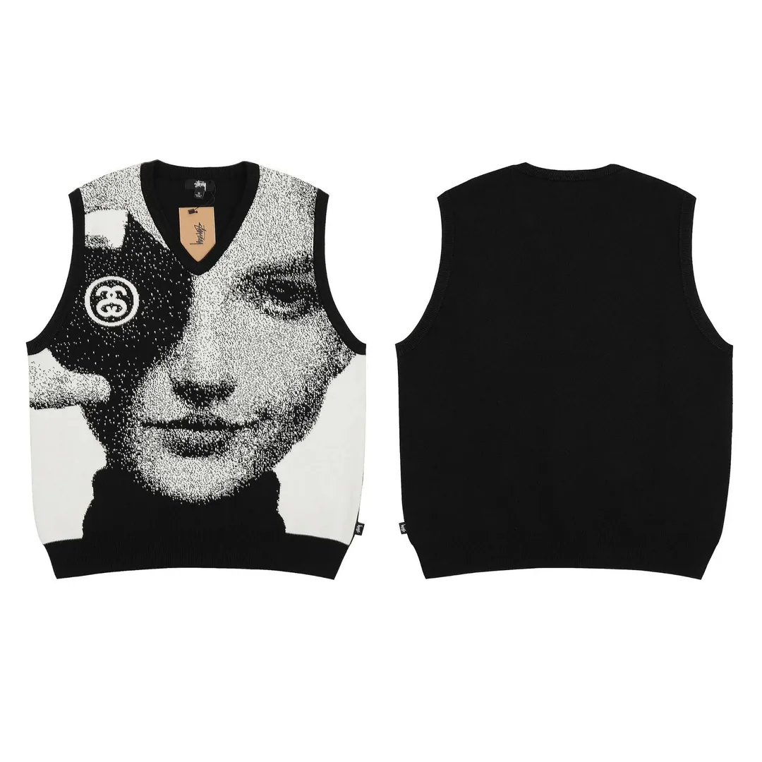 Black Eight Jacquard Crewneck Sweater — Photo 7
