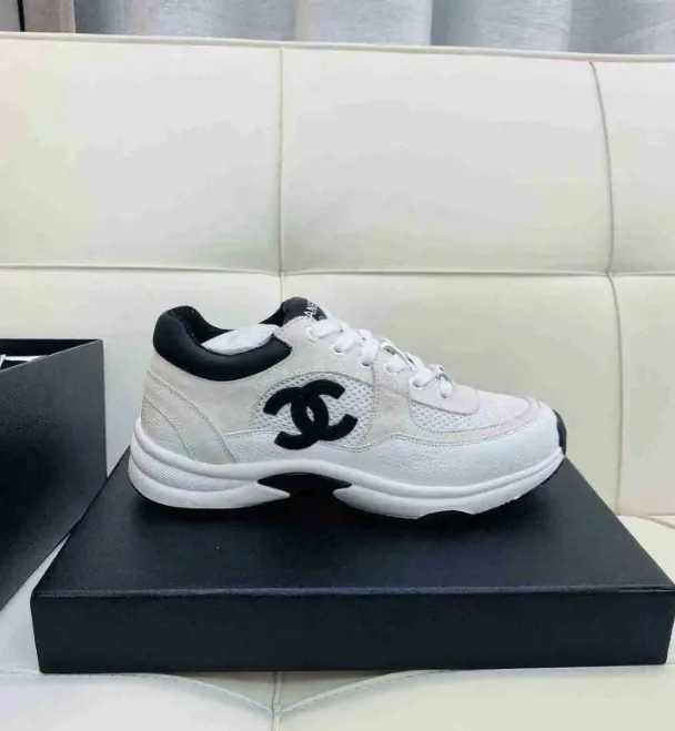 Chanel Navy Solid Low-Top Trainers — QC