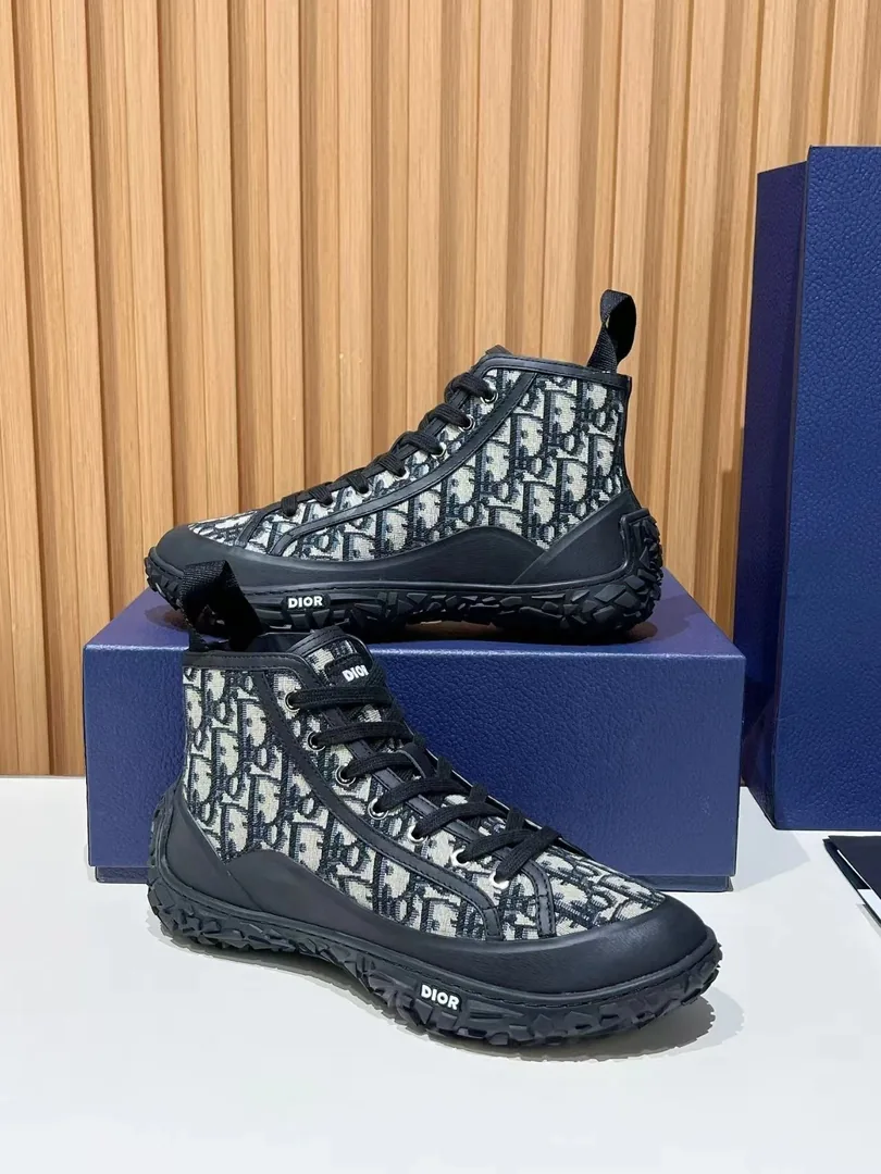Dior Brown B-28 High-Top Sneakers — photo 3