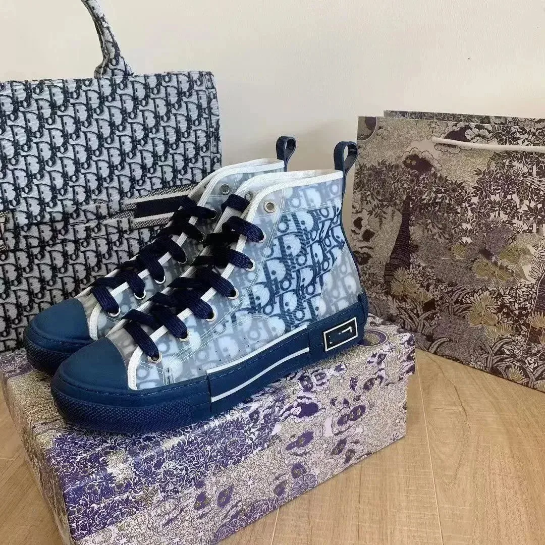 Dior B23 Grey Bee-Print Sneakers — Photo 6