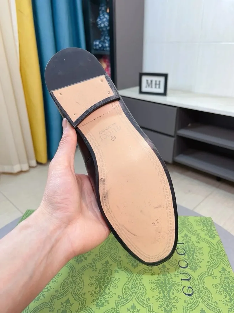 Gucci Horsebit Loafer Beige Grey Leather Low-Tops — Photo 11