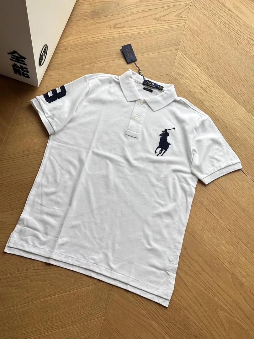 Embroidered Pique Cotton Polo Shirt — QC