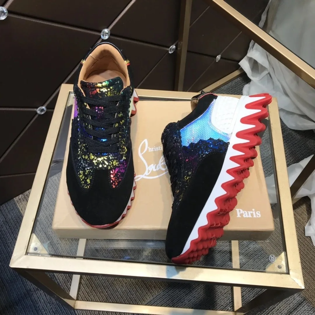 Christian Louboutin Red White Red-Sole Sneakers — Photo 6