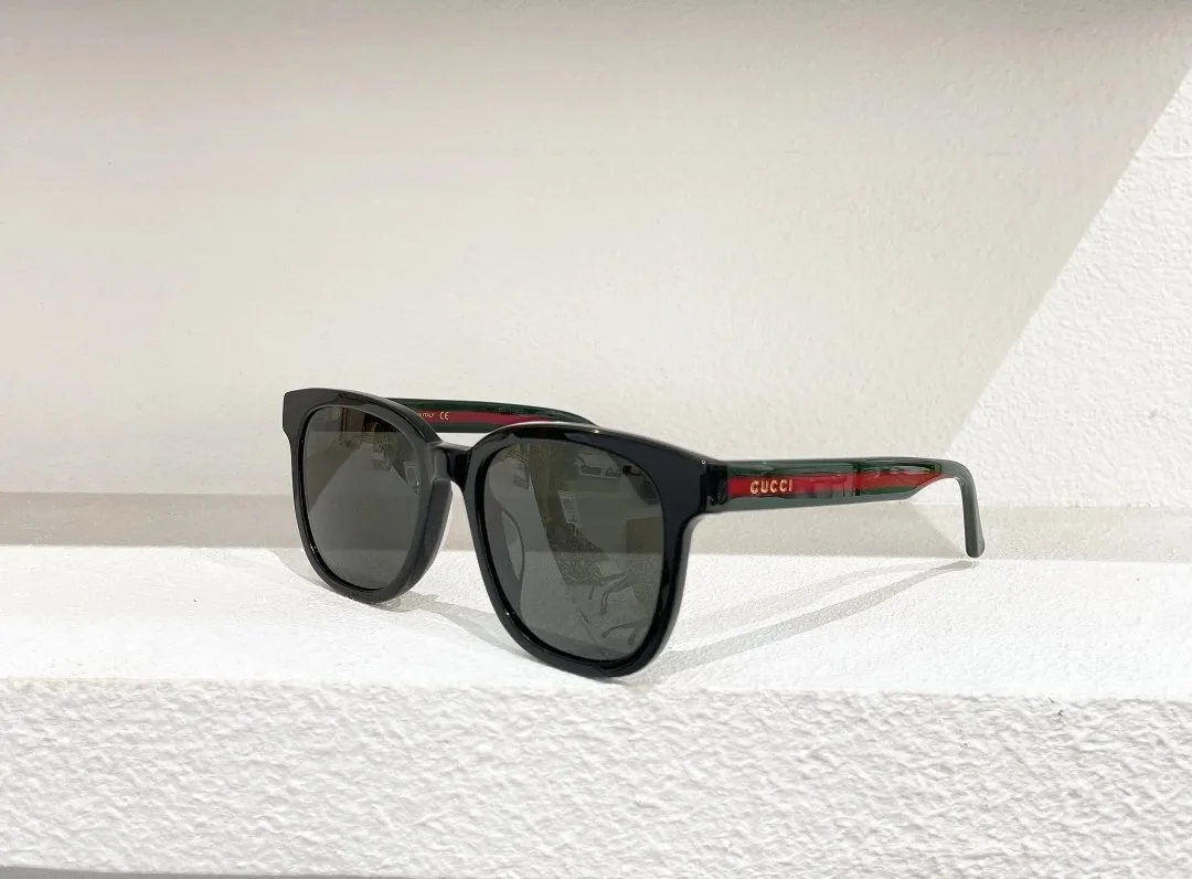 Gucci Web Stripe Square Sunglasses Black