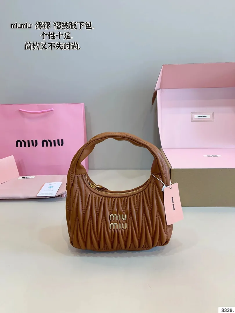 Miu Miu Ruched Leather Underarm Bag — QC