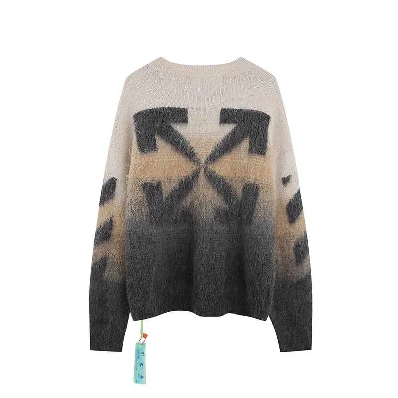 Gradient Arrow Mohair Knit Sweater — QC