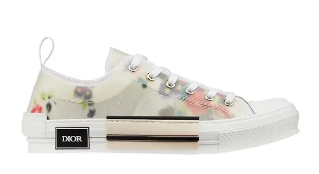 Dior B23 White Black B-23 Floral Sneakers — Photo 2