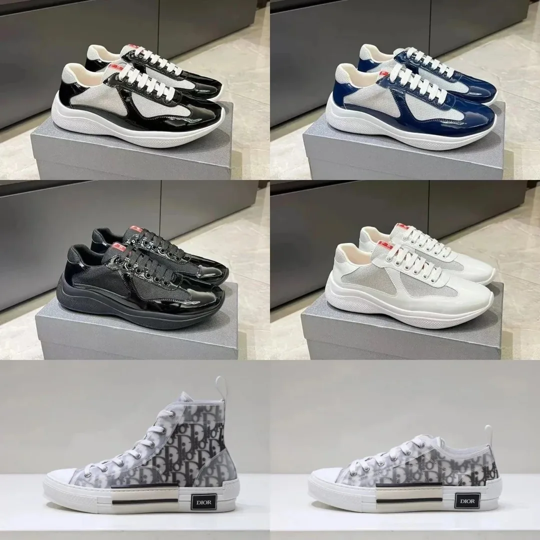 Prada America's Cup Navy White Sole Sneakers