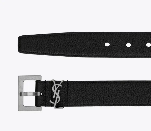 Saint Laurent YSL Logo Buckle Leather Belt
