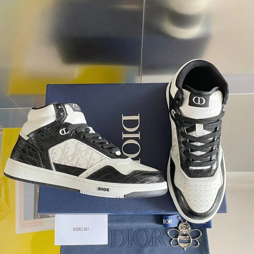 Dior B27 Grey White Mid-High Sneakers — photo 5