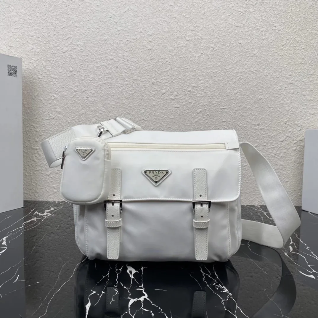 Prada Triangle Logo Hobo Messenger Bag — photo 9