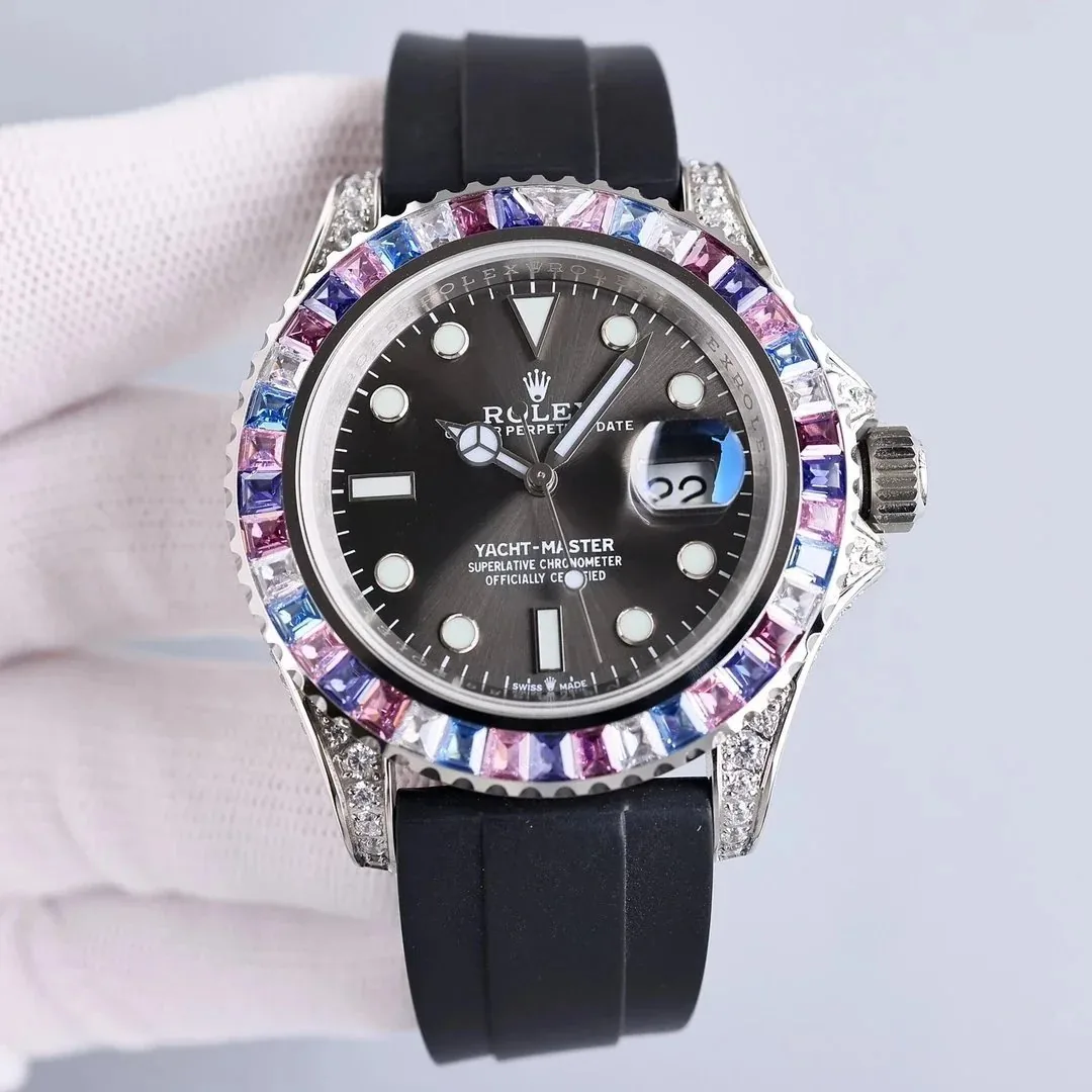 Rolex Yacht-Master Rainbow Bezel Watch