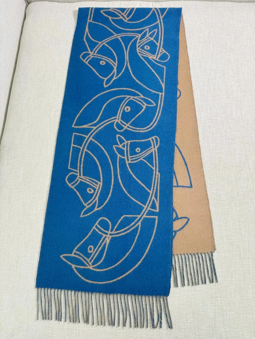 Equestrian Interlock Cashmere Scarf — Photo 14