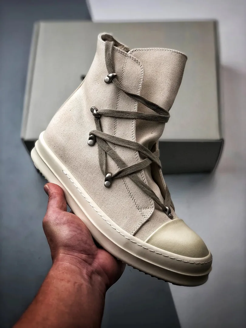 Rick Owens DRKSHDW Ramones High Black White Sneakers — QC