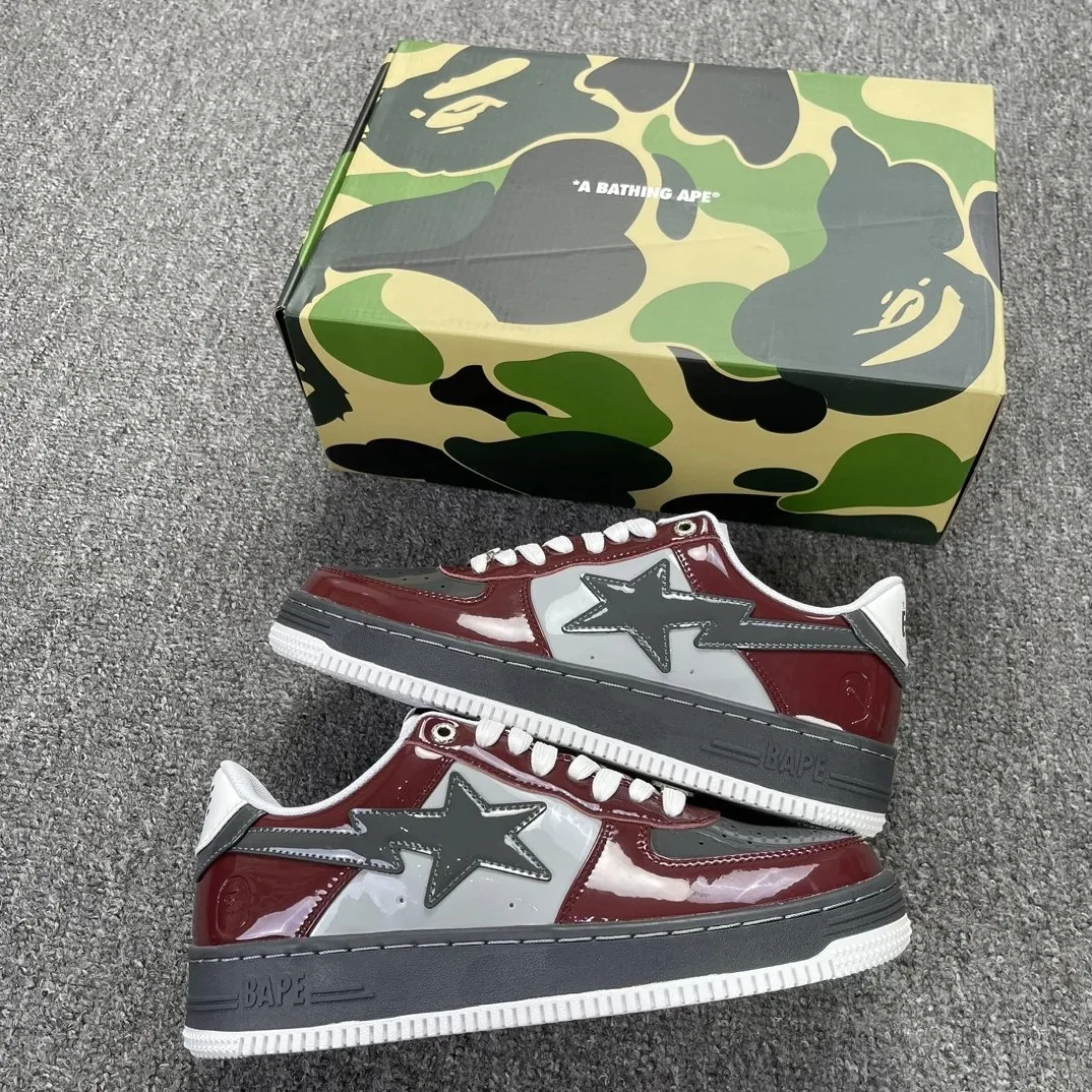 Bape Sta Grey Camo Star Low-Top Sneakers — QC