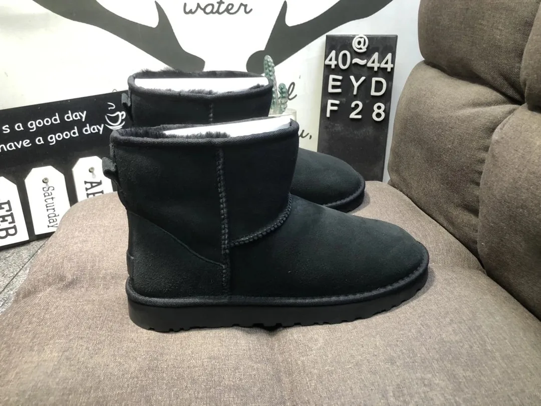 UGG Classic Ultra Mini Yellow Black Shearling Snow Boots — Photo 7