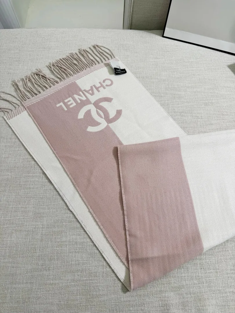 Two-Tone CC Wool Scarf — Photo 14