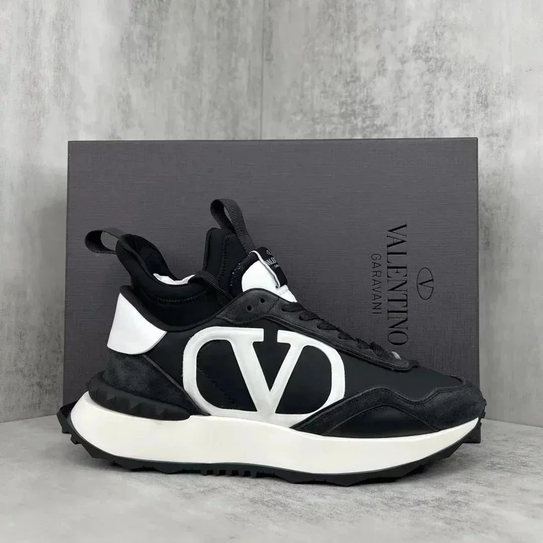 Valentino Grey Knit Sneakers — Photo 2