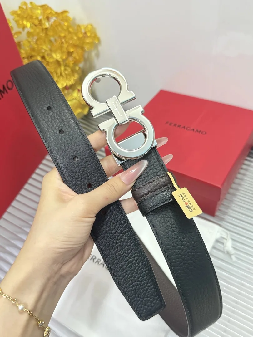 Steel Buckle Cowhide Leather Belt — photo 5