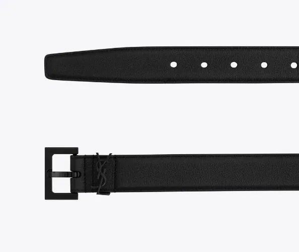 Saint Laurent YSL Logo Buckle Leather Belt — QC