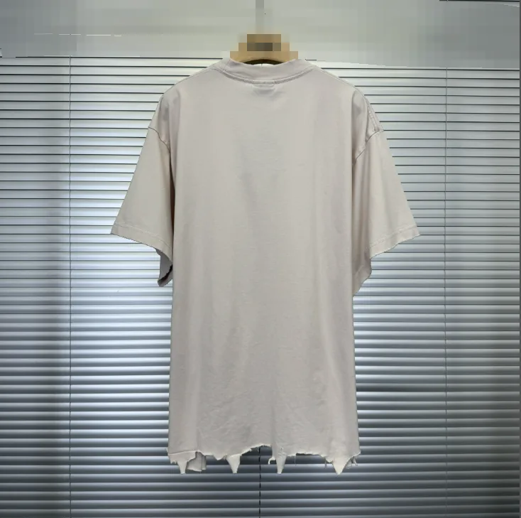 Distressed Fringe Embroidered T-Shirt