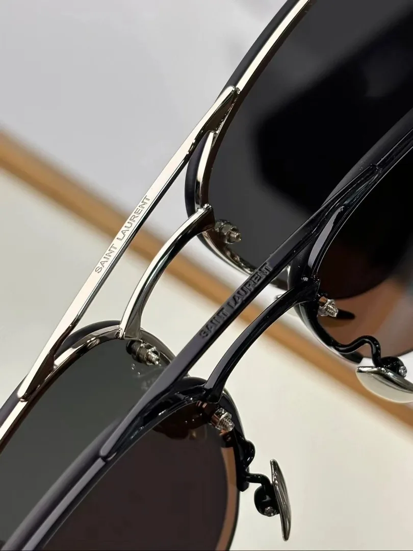 Saint Laurent YSL Logo Metal Sunglasses — QC