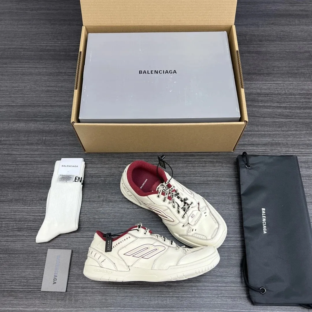 Balenciaga Hamptons Distressed Leather Lace Up Shoes — QC