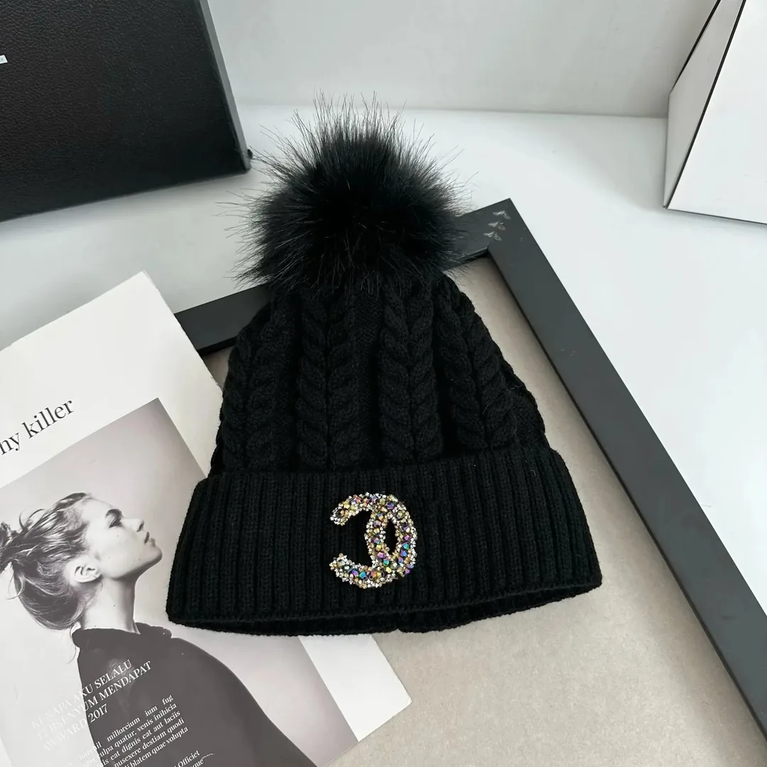Chanel Logo Pom Pom Knit Beanie Collection — QC