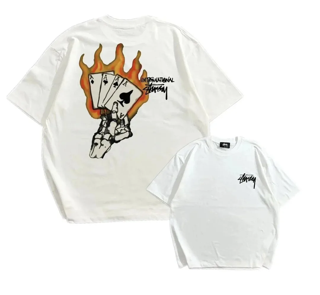 Stussy Flaming Cards T-Shirt — QC