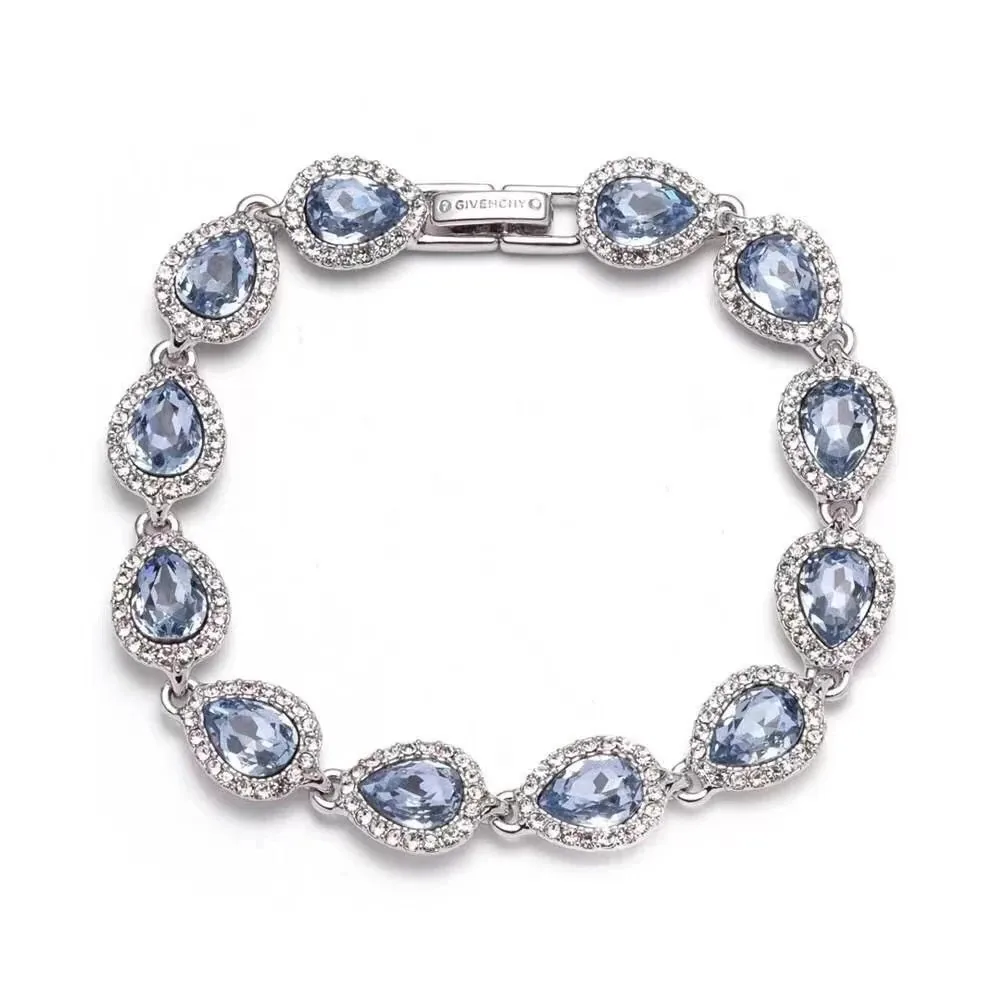 Ocean Blue Teardrop Crystal Bracelet