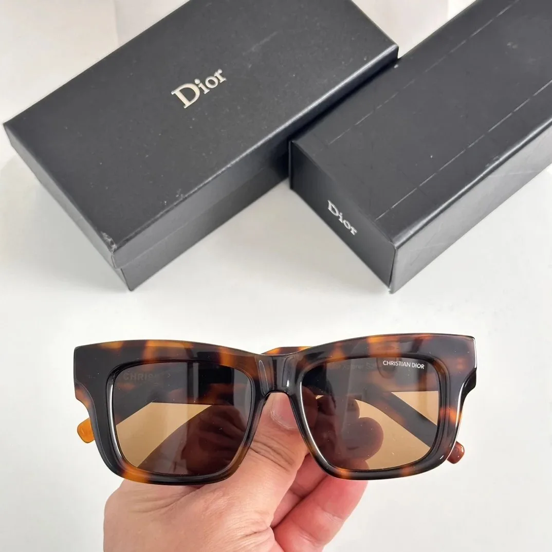 Dior Logo Square Sunglasses Black — QC