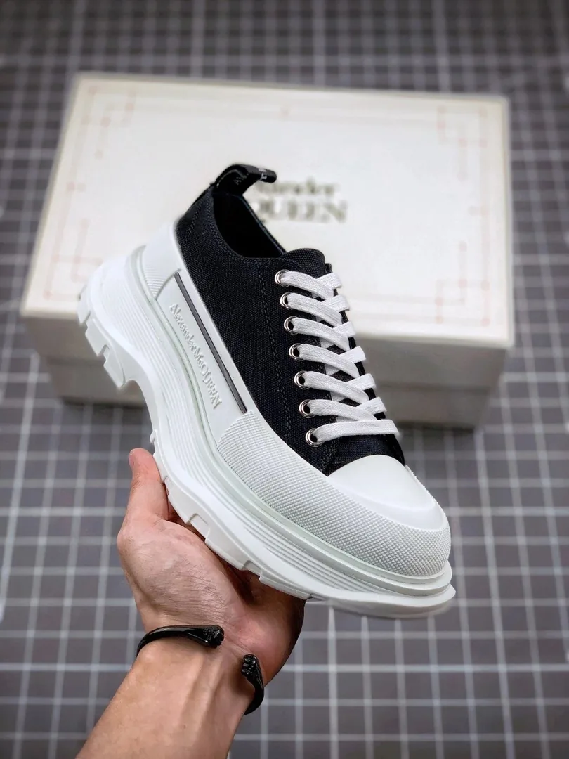Alexander McQueen White Platform Canvas Shoes — Photo 3