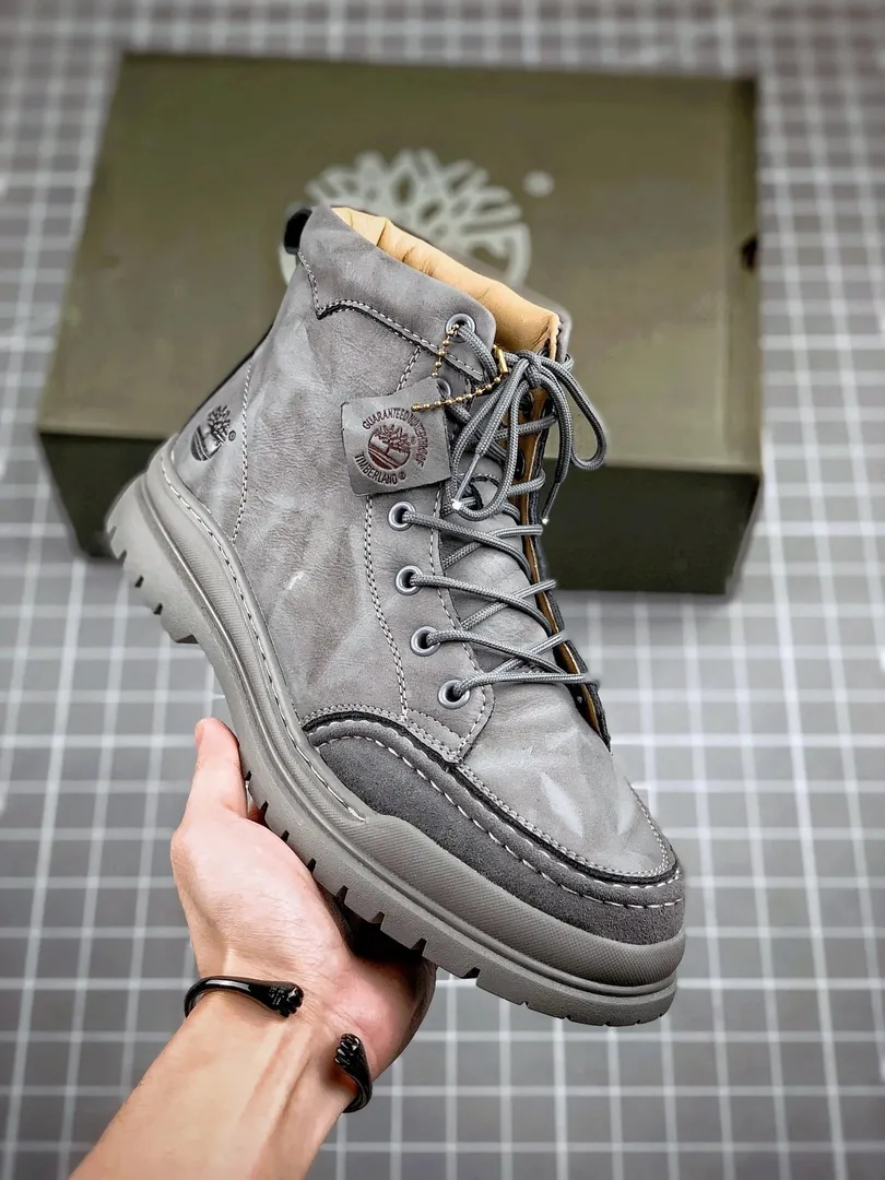 Timberland Beige Knit Mid-Top Sneakers — QC