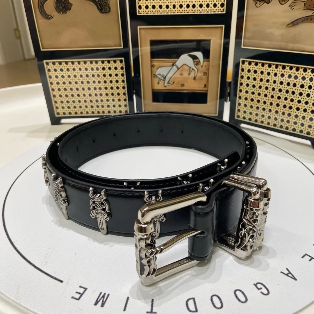 Chrome Hearts Black Leather Belt — photo 7