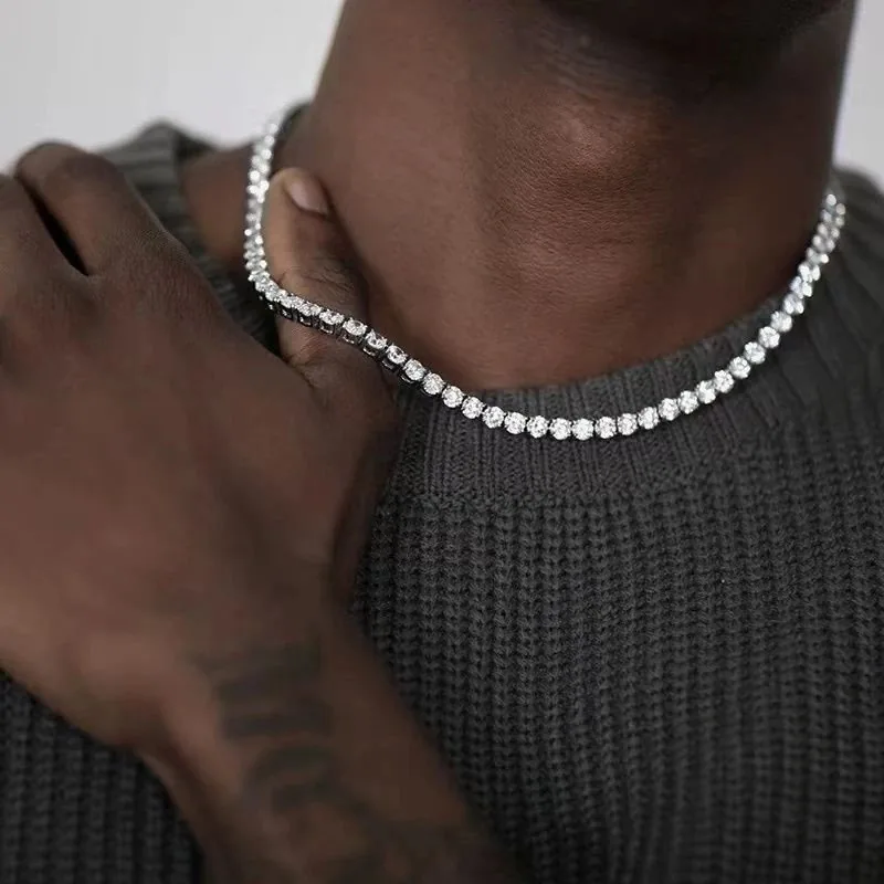 Rhinestone Tennis Chain Necklace