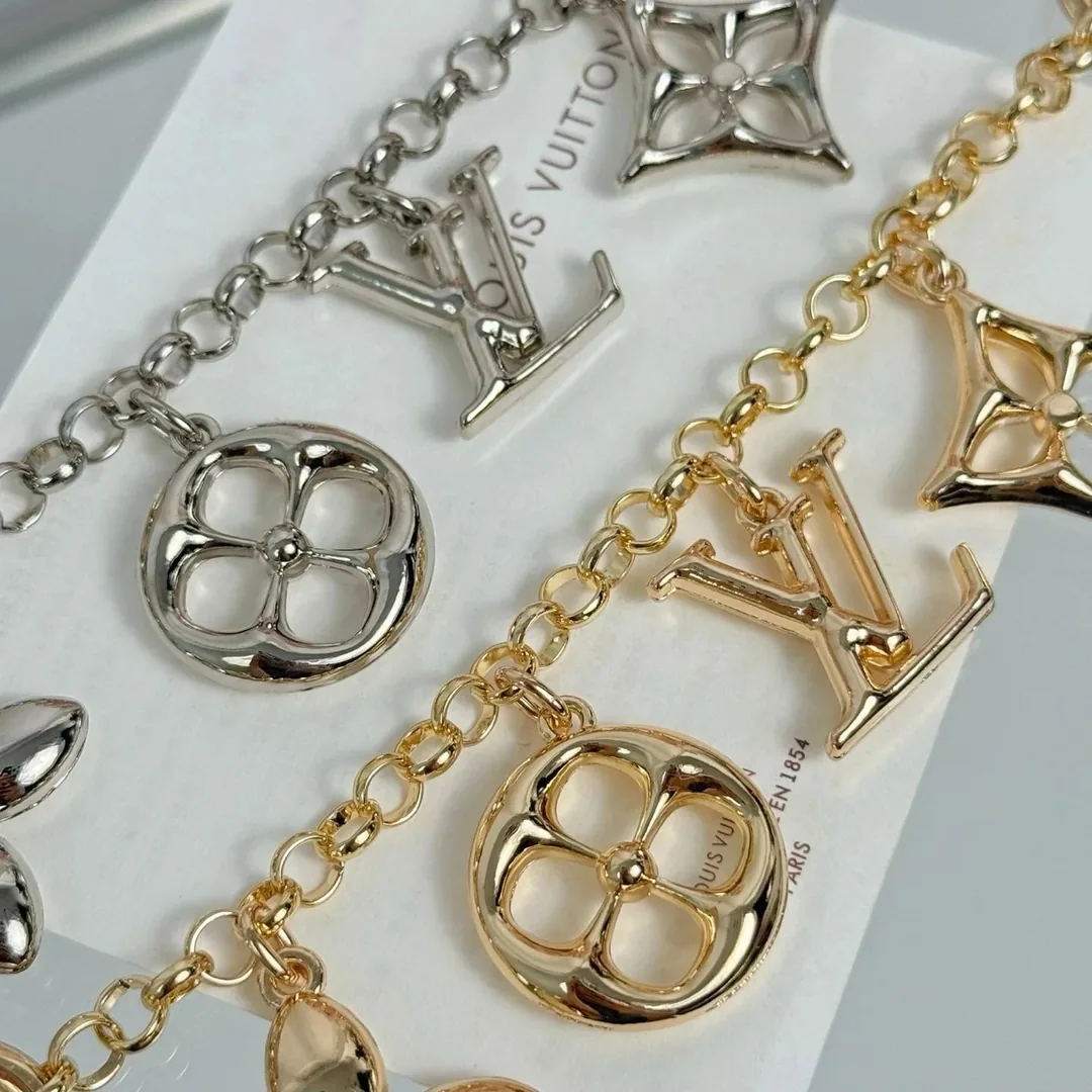 Gold Floral Letter Bag Charm — Photo 5