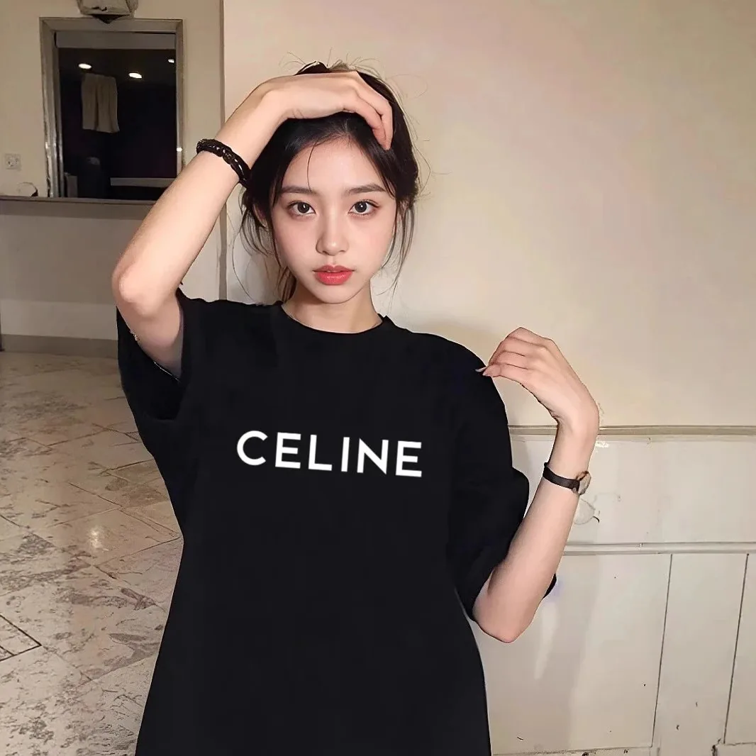Celine Letter Print Cotton T-Shirt — photo 2