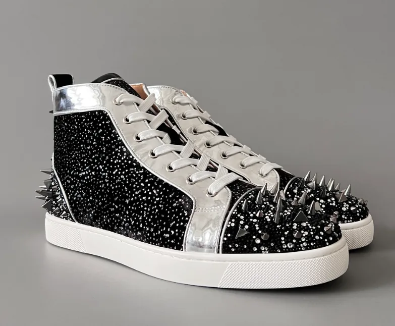 Christian Louboutin Louis Spikes Black Court Trainers — Photo 11