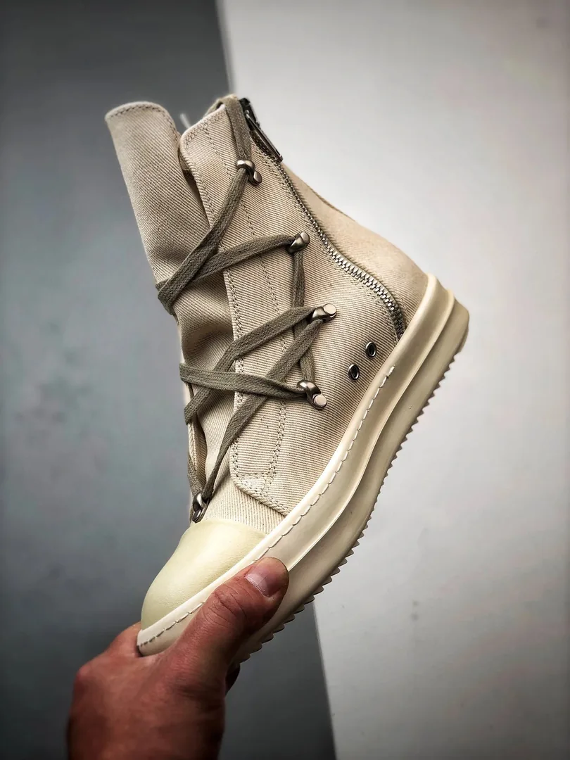 Rick Owens DRKSHDW Ramones High Black White Sneakers — QC