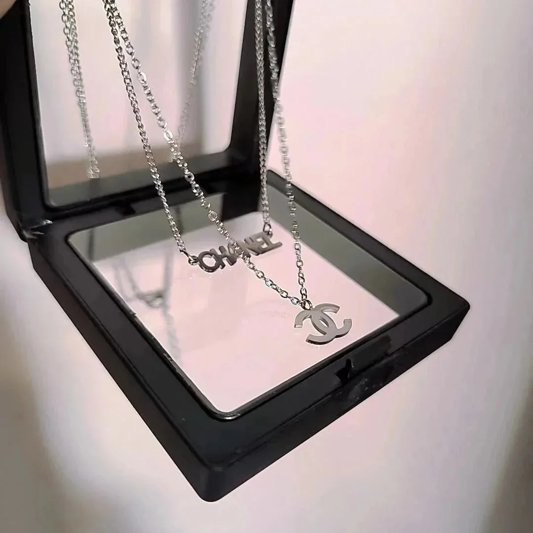 Titanium Steel Double Pendant Necklace — QC