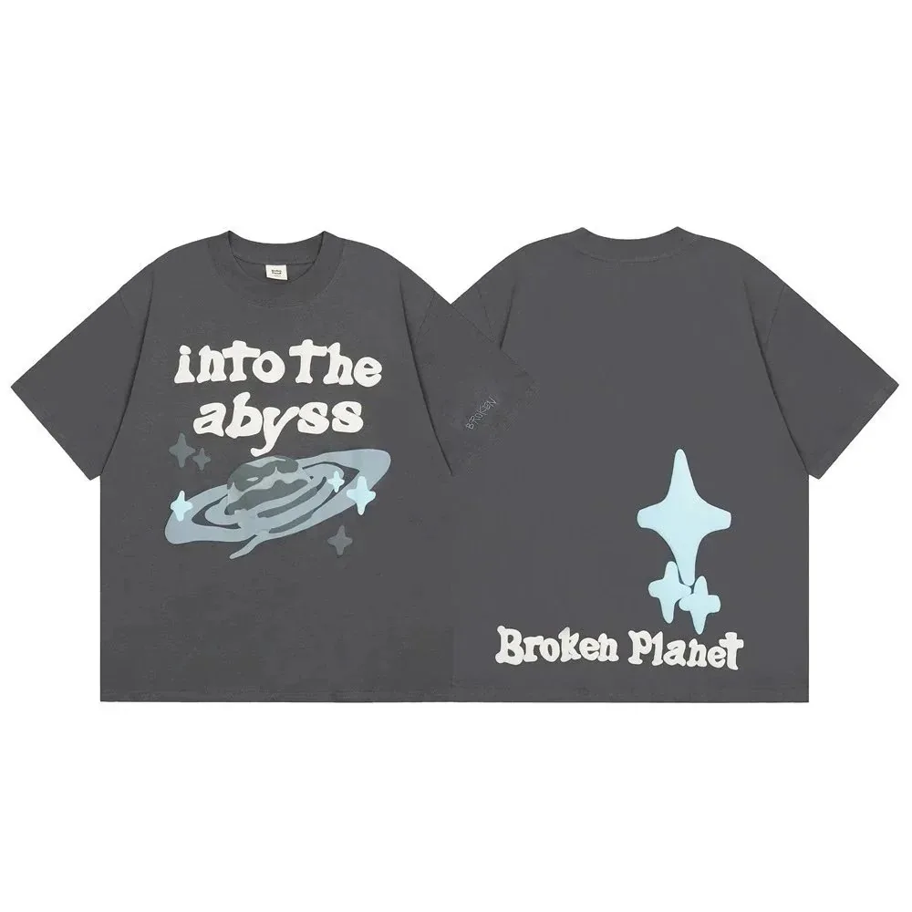 Cartoon Foam Print Crewneck T-Shirt — Photo 9