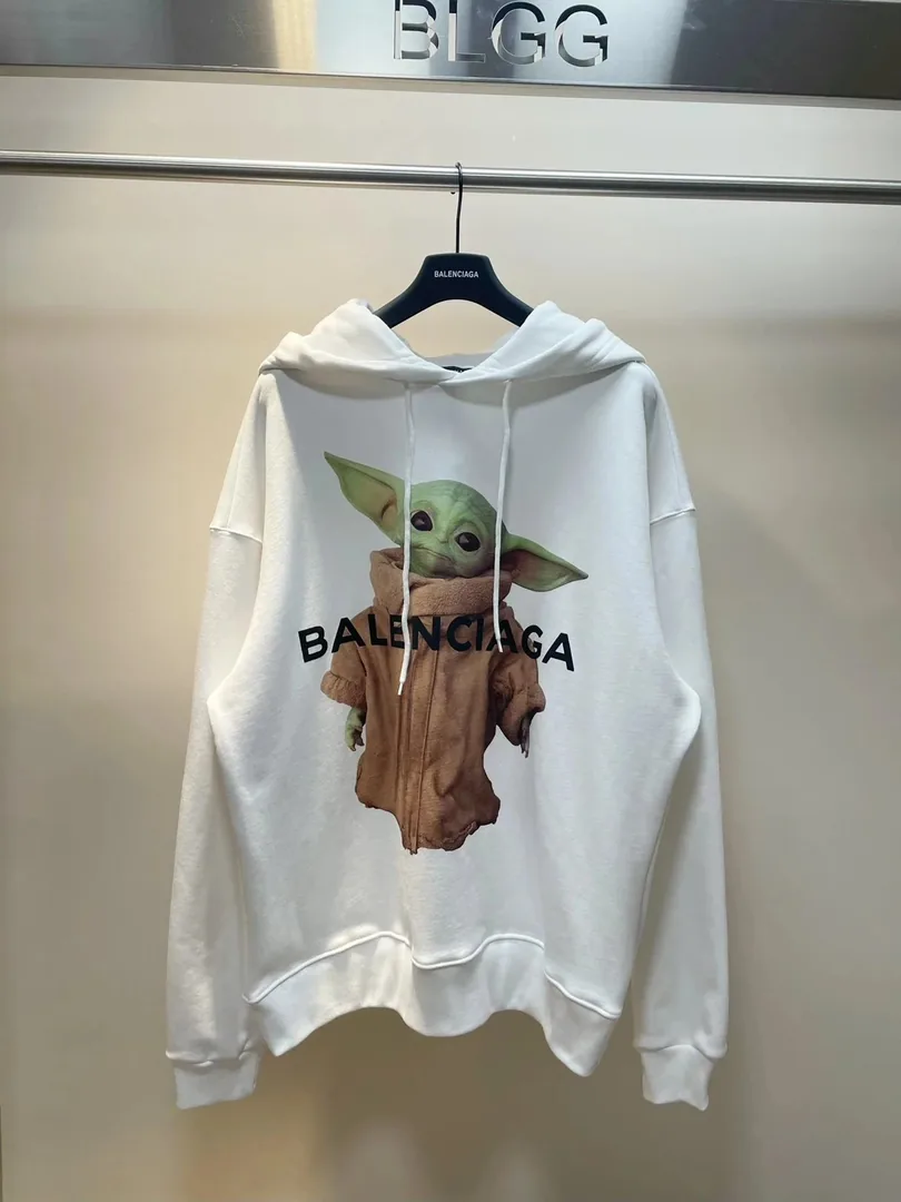 Balenciaga Baby Yoda Print White Hoodie